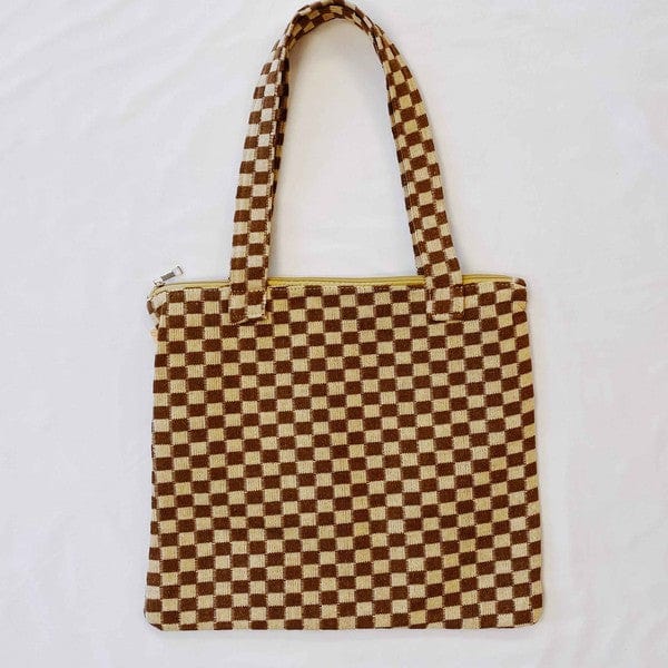 Ellison and Young Brown / OS Check Yourself Zipped Tote Bag