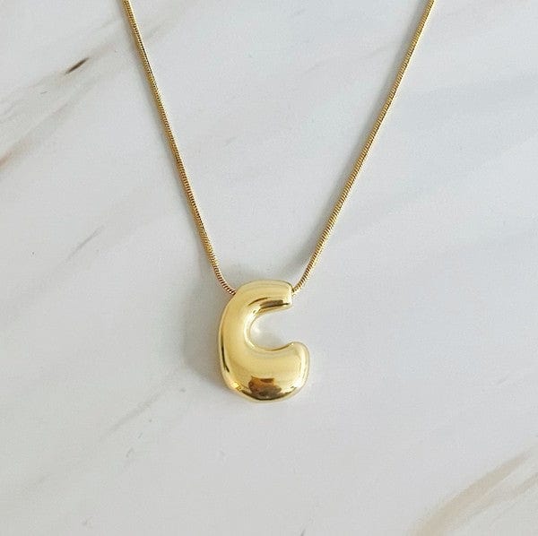 Ellison and Young C / OS Balloon Letter Initial Necklace