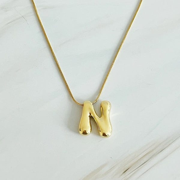 Ellison and Young N / OS Balloon Letter Initial Necklace