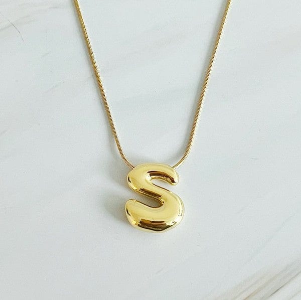 Ellison and Young S / OS Balloon Letter Initial Necklace