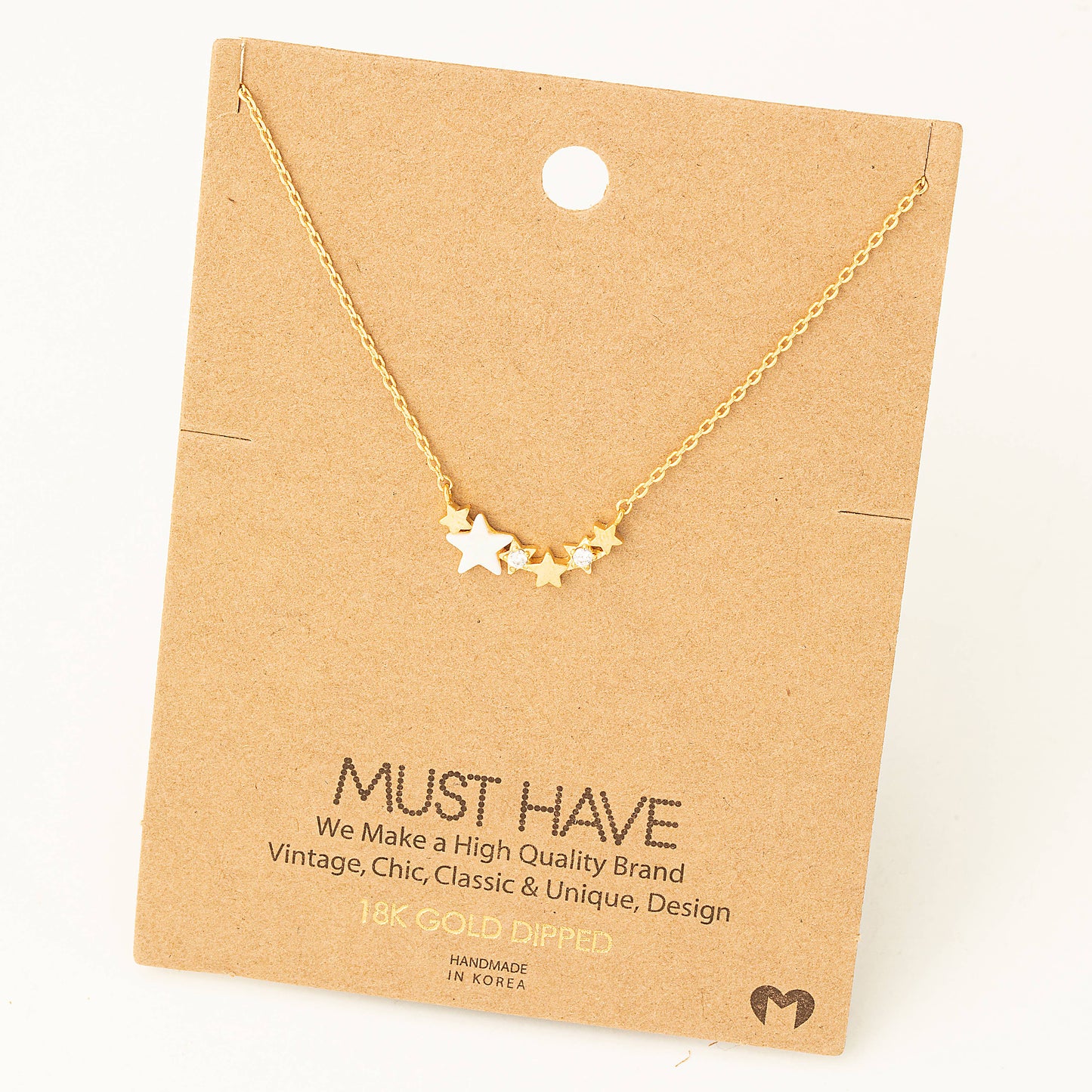 Fame Accessories Dainty Multi Star Charm Necklace: G