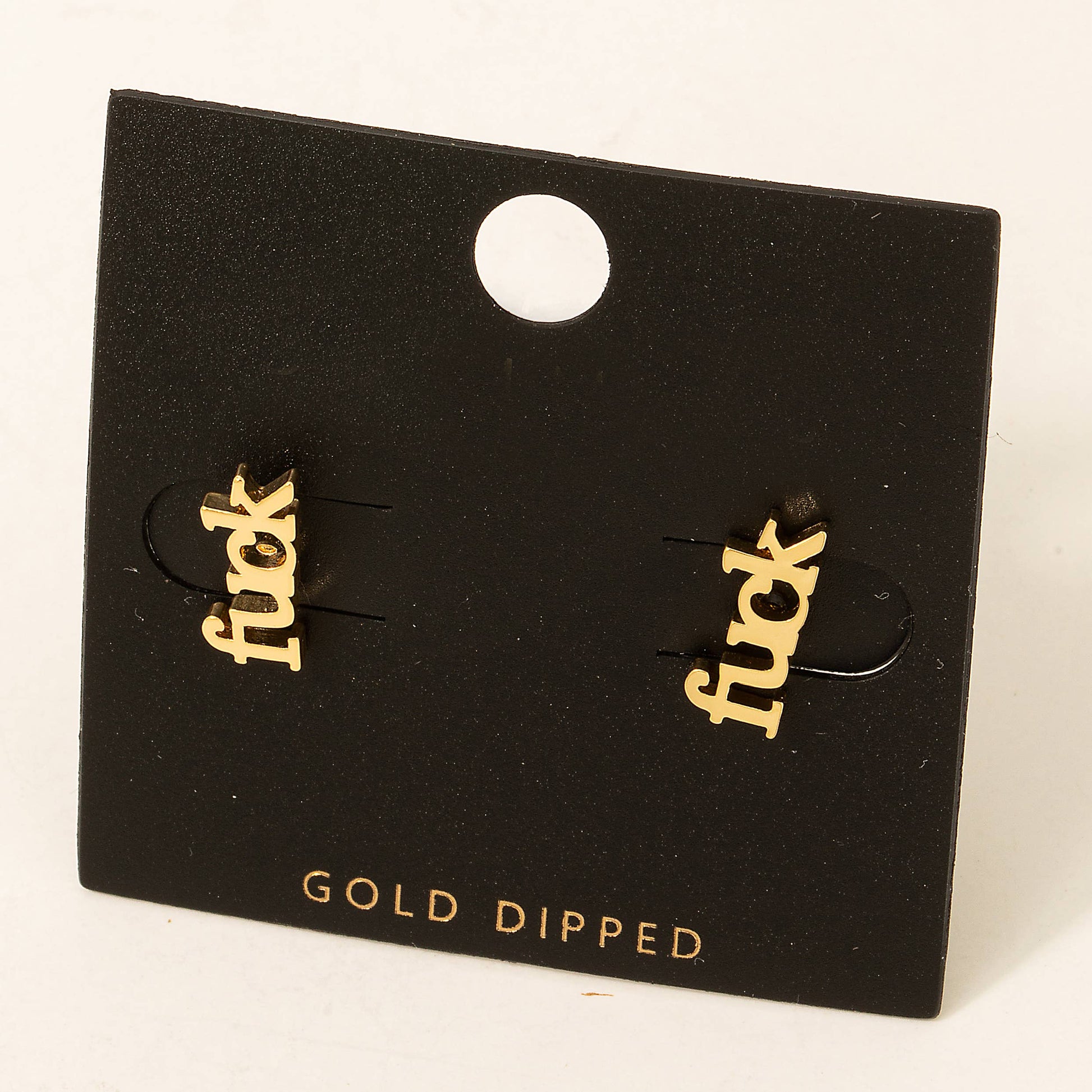 Fame Accessories Mini Fuck Stud Earrings: G