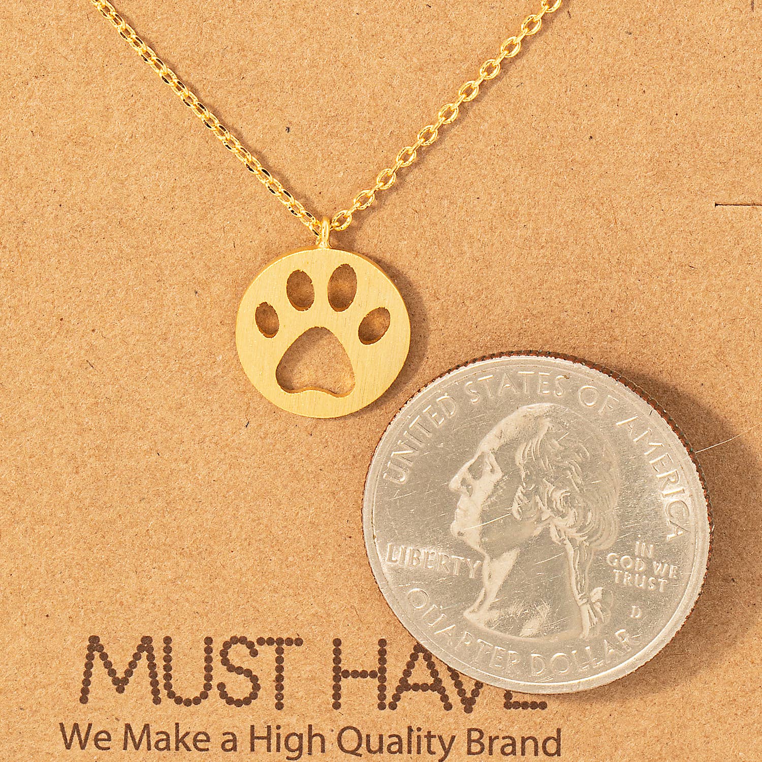 Fame Accessories Paw Print Pendant Necklace: G