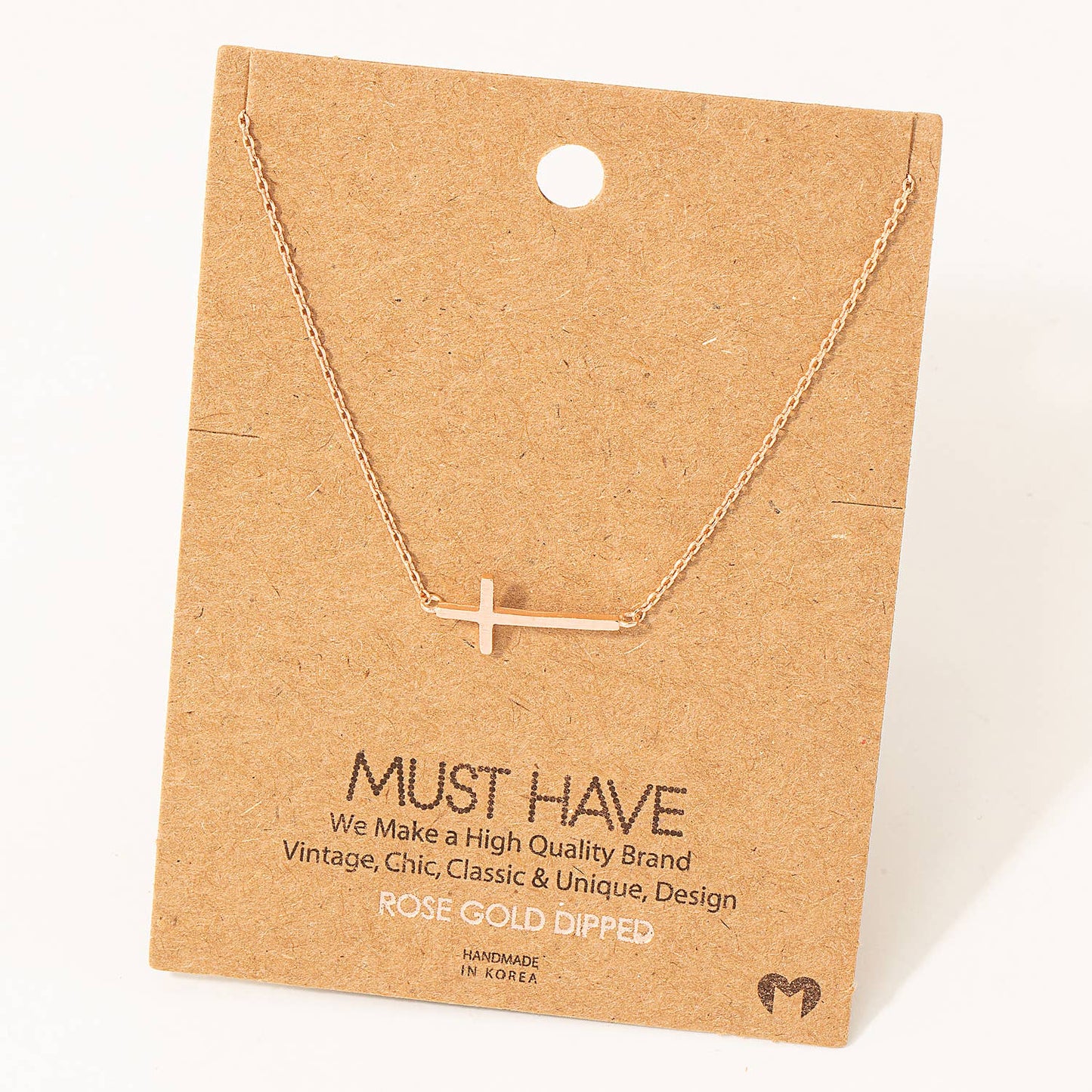 Fame Accessories Side Cross Pendant Necklace: G