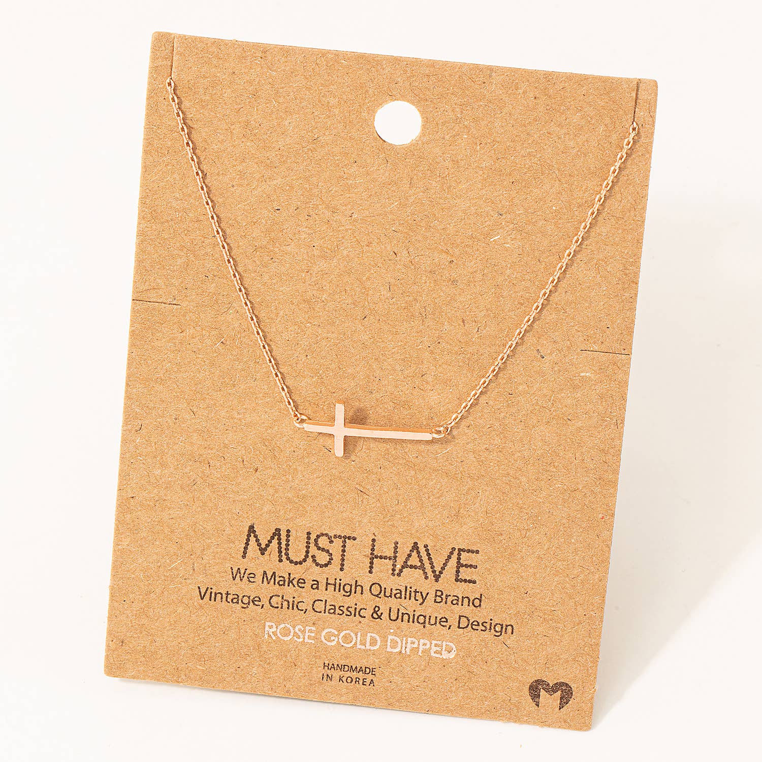 Fame Accessories Side Cross Pendant Necklace: G