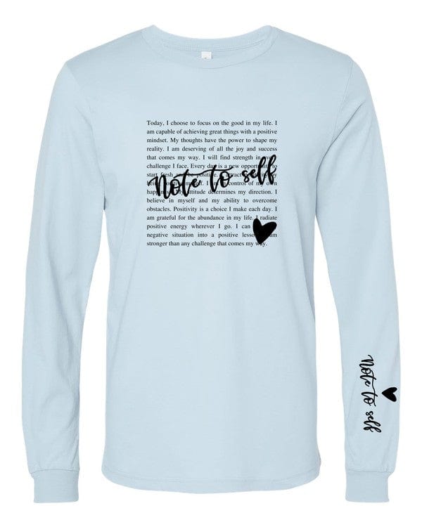 Ocean and 7th Light Blue / 2X Note to Self Long Sleeve Tee